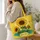Sunflower Ladybug Botanical Carryall For Summer Travel, Market Days And Garden Lovers Quilted Tote Bag - 3