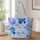 Blue Iris Watercolor Floral For Spring Travel, School And Daily Commutes Gift Ideas Quilted Tote Bag - 1
