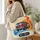 Vintage Fire Engine With Flames And Water Splash Road Trip Gift For Firefighters Quilted Tote Bag - 3