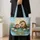 Otter Water Lily Pond Scene For Summer Travel, Beach Trips And Wildlife And Nature Lovers Quilted Tote Bag - 4