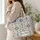 Indigo Floral Tile Motifs For Travel, Beach Days, Markets And Everyday Boho Style Quilted Tote Bag - 3