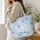 Snowflake And Snowy Pine Trees For Winter Travel, Gym Days, And Weekend Getaways Quilted Tote Bag - 3