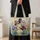 Watercolor Iris Garden With Name Medallion For Mother's Day Gifts And Everyday Carry Quilted Tote Bag - 4