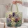 Watercolor Iris Garden With Name Medallion For Mother's Day Gifts And Everyday Carry Quilted Tote Bag - 5