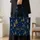 Midnight Navy Gold Pine Trees and Snowflakes for Winter Travel and Holiday Gift Giving Quilted Tote Bag - 4