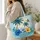 Tropical Palm Hibiscus Butterfly Coastal Style For Beach Travel And Everyday Carry Quilted Tote Bag - 3
