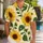 Sunflower And Honeybee Botanical Style For Tropical Vacation Beach Days And Garden Lovers Hawaiian Shirt - 1