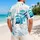Abstract Tropical Leaf Splashes for Beach Vacations, Resort Wear and Coastal Style Hawaiian Shirt - 2