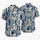 Indigo Geometric Mosaic With Moon And Wave Motifs For Resort Travel And Beach Days Hawaiian Shirt - 5