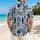 Indigo Geometric Mosaic With Moon And Wave Motifs For Resort Travel And Beach Days Hawaiian Shirt - 2