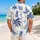 Blue Palm Sailboat Starfish Tropical Nautical Motifs For Beach Vacation Travel Escapes Hawaiian Shirt - 2