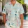 White Cranes And Cherry Blossoms For Coastal Vacation Resort And Beach Travel Style Hawaiian Shirt - 1