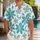 Teal Plumeria And Lavender Botanical Florals For Beach Vacations And Resort Wear Hawaiian Shirt - 1