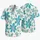 Teal Plumeria And Lavender Botanical Florals For Beach Vacations And Resort Wear Hawaiian Shirt - 5
