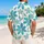Teal Plumeria And Lavender Botanical Florals For Beach Vacations And Resort Wear Hawaiian Shirt - 2