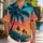 Tropical Sunset Palm Lagoon Coastal Scene For Resort Vacations And Beach Travel Wear Hawaiian Shirt - 1