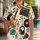 Retro Vinyl Records Guitar And Boombox For Beach Parties And Summer Music Lovers Hawaiian Shirt - 1