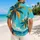 Retro Tropical Palm Beach Scene For Resort Vacations And Coastal Weekend Getaways Hawaiian Shirt - 2