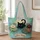 Black Kitten Water Lily Pond Gift For Cat Lovers, Beach Days, Travel And Daily Commutes Quilted Tote Bag - 1