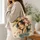 Teal Haired Floral Woman Portrait For Everyday Travel, Shopping And Thoughtful Gifts Quilted Tote Bag - 3