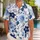 Blue Garden Rose And Indigo Floral Coastal Resort Vacation Wear For Fashionable Men Hawaiian Shirt - 1