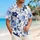 Blue Garden Rose And Indigo Floral Coastal Resort Vacation Wear For Fashionable Men Hawaiian Shirt - 6