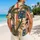 Retro Coconut Palm Stars And Stripes For Beach Vacations And Patriotic Summer Style Hawaiian Shirt - 2