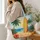 Vintage Surfboard With Hibiscus Palms For Beach Travel, Resort Days, And Surf Lovers Quilted Tote Bag - 3