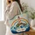 Retro Lighthouse Rainbow Waves Coastal Beach Gift For Nautical Home Decor Lovers Quilted Tote Bag - 3
