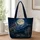 Moonlit Wolf Mountain Scene for Hiking Trips, Wildlife Lovers and Nature Gift Giving Quilted Tote Bag - 1