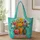 Colorful Folk Art Flower Vases for Everyday Carry, Travel, and Garden Lover Gifts Quilted Tote Bag - 1