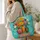 Colorful Folk Art Flower Vases for Everyday Carry, Travel, and Garden Lover Gifts Quilted Tote Bag - 3