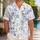 Blue Rose Watercolor Florals for Beach Vacations, Resort Travel and Garden Party Style Hawaiian Shirt - 1