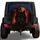 Fiery Snarling Black Wolf Moon Art For Outdoor Off Road RV SUV Truck Enthusiasts Spare Tire Cover - 1