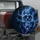 Luminous Blue Smoke Skull Gothic Road Trip Style For RV SUV Truck Camping Enthusiasts Spare Tire Cover - 3