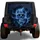 Luminous Blue Smoke Skull Gothic Road Trip Style For RV SUV Truck Camping Enthusiasts Spare Tire Cover - 1