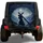 Cross Carrying Figure In Misty Mountain Moon Scene For Faithful RV Travelers And Campers Spare Tire Cover - 1