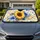 Sunflower And Blue Floral Watercolor for Summer Road Trips and Garden Lovers Gift Car Sunshade - 1