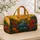 Golden Sunset River Garden With Wildflowers for Travel Getaways and Flower Lovers Quilted Weekend Bag - 4