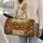 Botanical Sloth In Golden Hammock Floral Garden Getaway Travel Gift For Nature Lovers Quilted Weekend Bag - 2