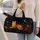 Celestial Tabby Cat Moon And Floral Overnight Travel Companion For Night Garden Lovers Quilted Weekend Bag - 2