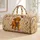 Highland Calf With Violet Thistle For Scottish Getaways And Cottagecore Travelers Quilted Weekend Bag - 1