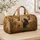 Golden And Black Horses Autumn Meadow Style Getaway For Equestrian Lovers With Name Quilted Weekend Bag - 4