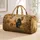 Golden And Black Horses Autumn Meadow Style Getaway For Equestrian Lovers With Name Quilted Weekend Bag - 1