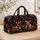 Three French Bulldogs With Autumn Leaves And Pumpkins For Fall Travel Dog Lovers Quilted Weekend Bag - 4