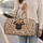 Fawn Pug With Boho Vines And Paw Motifs For Travel Gym Picnics And Everyday Dog Lovers Quilted Weekend Bag - 2