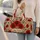 Scarlet Poppy Botanical Travel Essential For Garden Lovers With Vintage Heritage Style Quilted Weekend Bag - 2