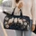 Snowy White Owls On Navy Winter Florals For Christmas Travel And Overnight Stays Quilted Weekend Bag - 2