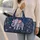 Ornate Blue Elephant Floral Travel Companion for Getaways, Bridesmaids, Gifts and Trips Quilted Weekend Bag - 2