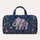 Ornate Blue Elephant Floral Travel Companion for Getaways, Bridesmaids, Gifts and Trips Quilted Weekend Bag - 6